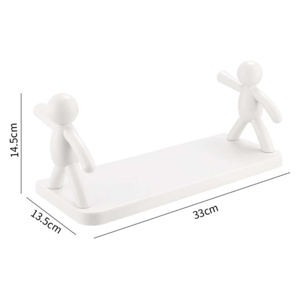 XML Zoozoo Floating Shelf Wall Mounted Wall Rack Shelves for Living Room Home Kitchen Office Accessories Items New Gadgets Storage Organizer Shelf Adhesive No Drilling with Human Hook Cartoon - View 2 of 3