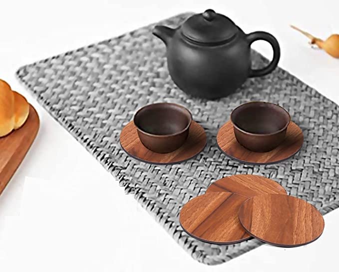 BOQP Wooden Table Placemat Heat Resistant Hot Pot Coasters Cup Mat Tea Coaster Dining Table Accessories (Standard Square) (Dining MAT) - View 2 of 2