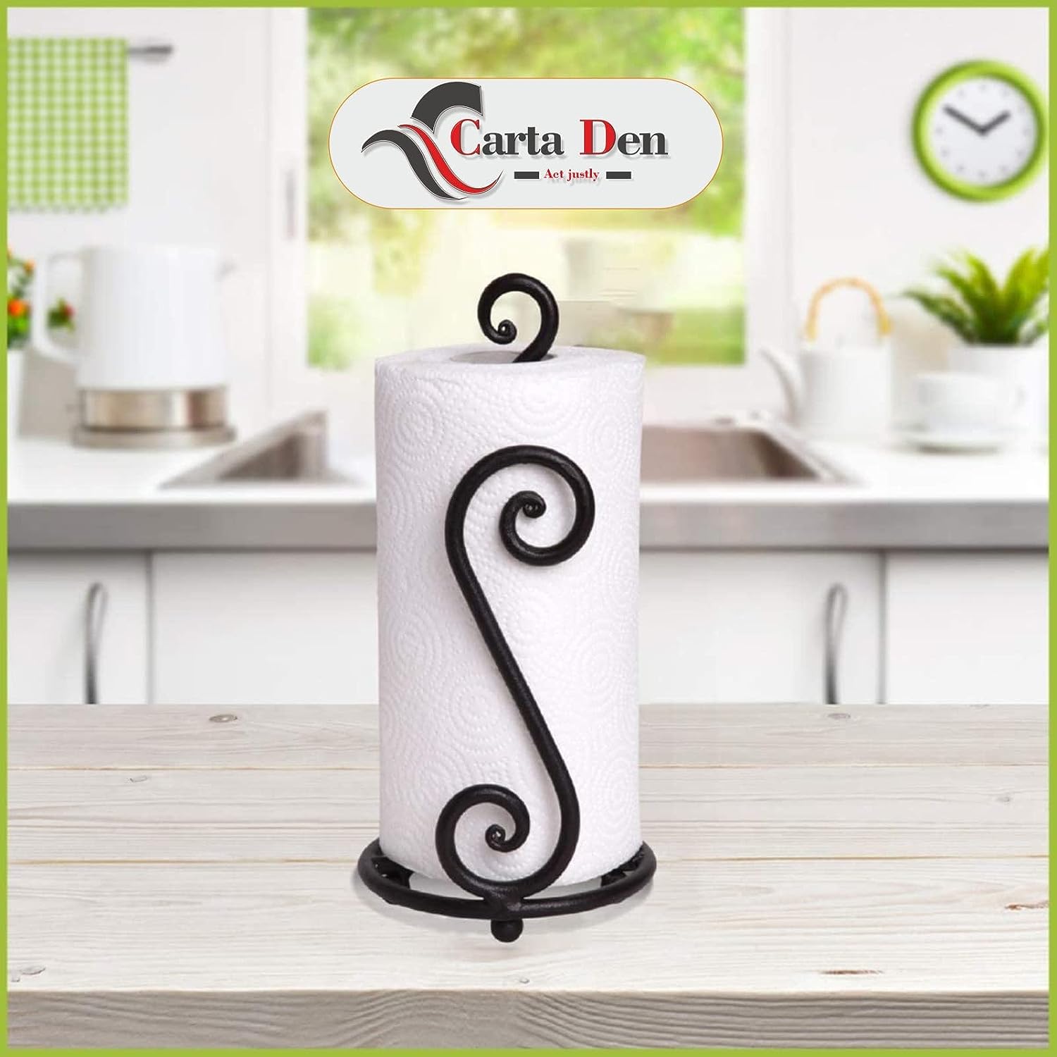 CartaDen Tissue Paper Roll Stand Organizer and Dispenser for Bathroom, Vanity, Shelf, Cabinet Organization - Tissue Paper. (Black Curvy Set of 1) - Shop at Colombo Mall