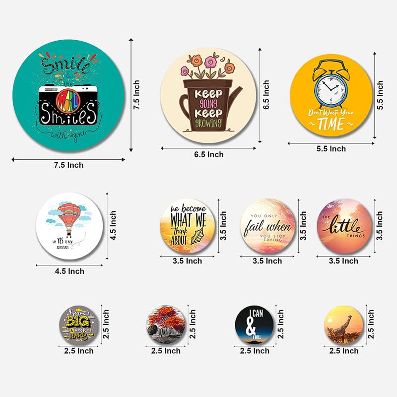 Shri Kanth Art Nature Designer Wooden Wall Hanging Item for Home|Office|Gift|Living Room|Bedroom|Wall Decoration|Pack of 11 (Multicolor) - View 2 of 2