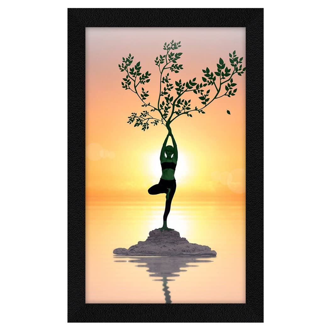 Jitesh Arts Nature Sunrise Yoga Painting For Wall With Frame With Glass 8.5inch x 13.5inch - Shop at Colombo Mall