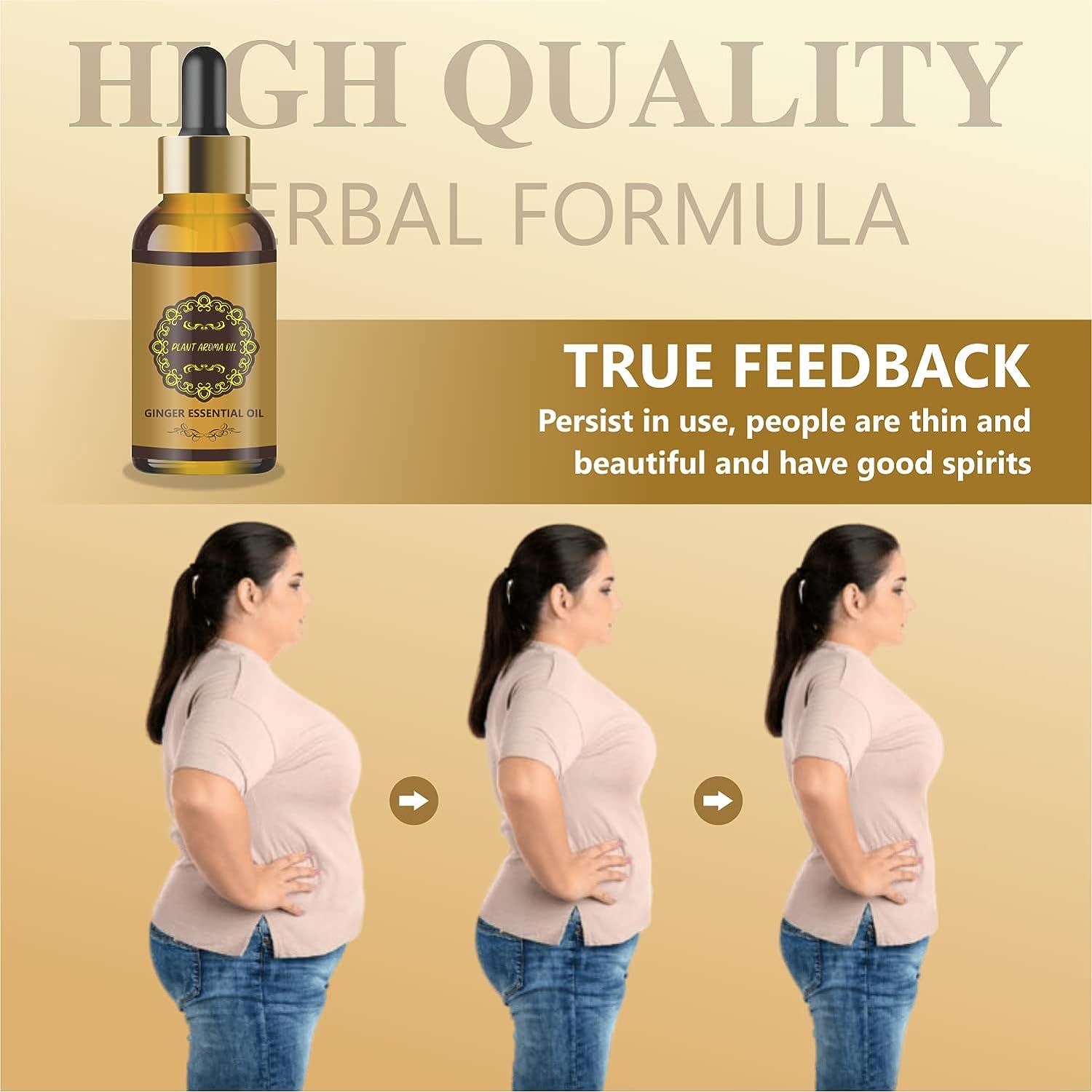 Fat Loss Oil, Belly Natural Drainage Ginger Oil Essential Relax Massage Oil, Belly and Waist Stay Perfect Shape, Pack Of 1-30ml - View 3 of 3