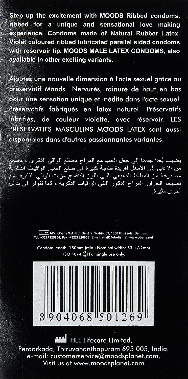 Moods Ribbed Condoms, 12 Pieces - View 2 of 3