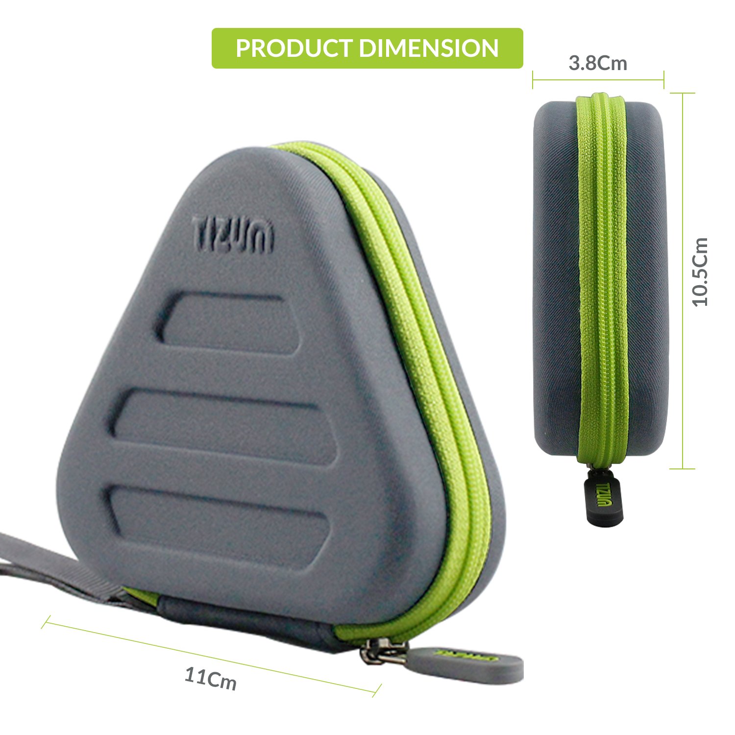 Tizum Earphone Carrying Case with Handle - Multi Purpose, Mesh Pocket Storage, Travel Organizer for Earphones, Pen Drives, Memory Card, Cables | Shock-Proof Ballistic Nylon, Soft Lining | Grey - View 3 of 3