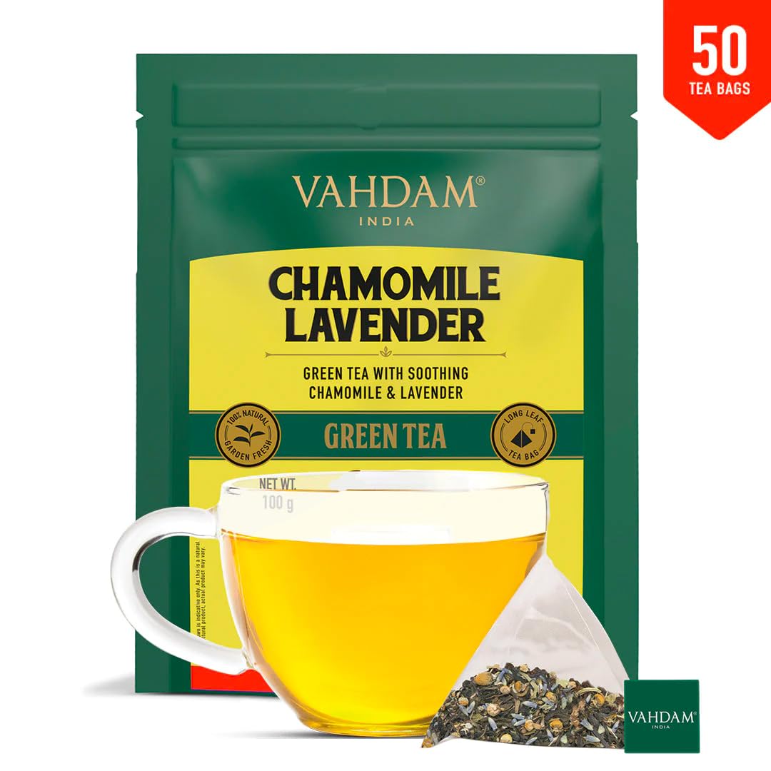 VAHDAM Chamomile Lavender Tea Bags - 50 Units | 100% Fresh and Chamomile Tea, 50 Pyramid Tea Bags - View 4 of 4