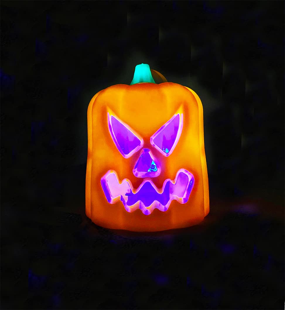 Partysanthe 1pc Random Design Halloween Pumpkin Flameless Long Lasting Candle Light LED Electric Home Bright Assorted 1pc - View 2 of 3