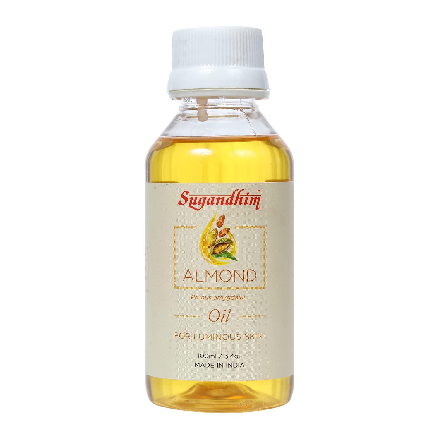 Sugandhim Almond Body Massage Oil, 1 x 100ml, 100% Cold Pressed Almond Kernels Oil, Ayurvedic Approved, Aromatherapy, Natural Oil, Rich In Vitamin E Mineral Vitamins & Proteins, Relieves Dryness, Soothes Skin, Glowing Skin, Powerful Anti Fungal Properties, Light, Soothing, Nutrients, Unrefined & Virgin, Popular Massage Oil Among Massage Therapists, Made In India - Shop at Colombo Mall