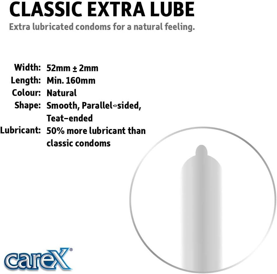 Carex Classic Extra Lube Condoms, Natural - 12 Pcs - View 2 of 3