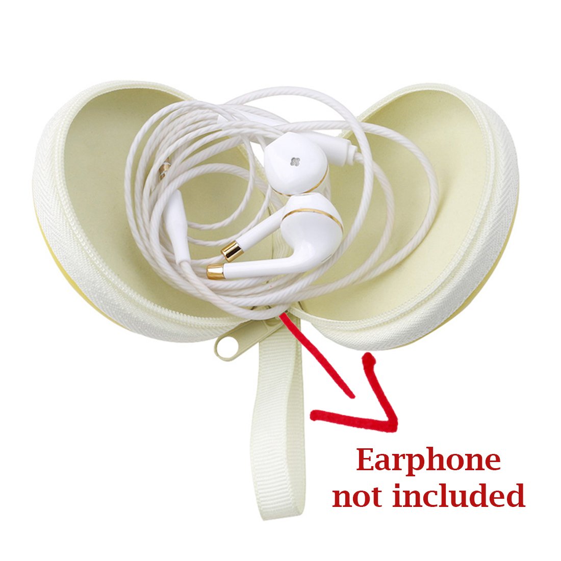 Stealodeal Round Aluminium Zipper Headphone Case SB-1 (Yellow) (All Earphones) - View 2 of 3