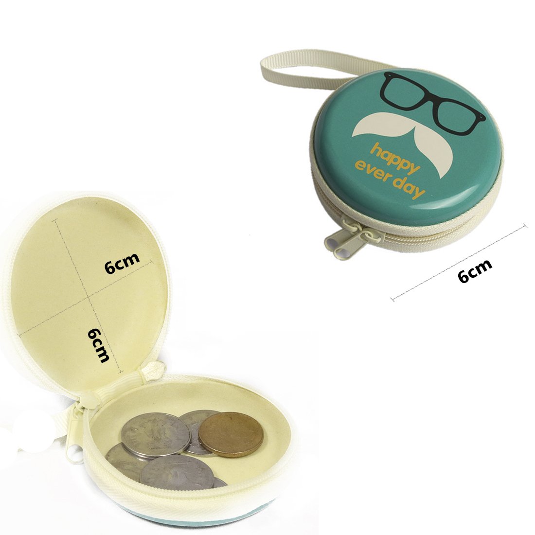 Stealodeal Round Aluminium Zipper Headphone Case MC-1 (Blue) (All Earphones) - View 3 of 3