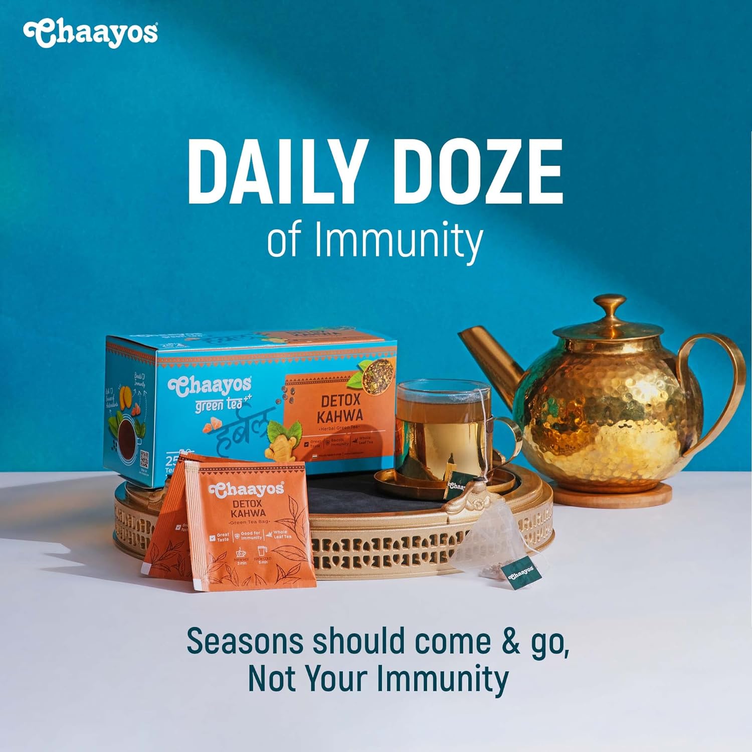 Chaayos Detox Desi Kahwa Green Tea (25 Pyramid Tea Bags)|Kashmiri Kahwa Tea,150 pounds - View 4 of 5