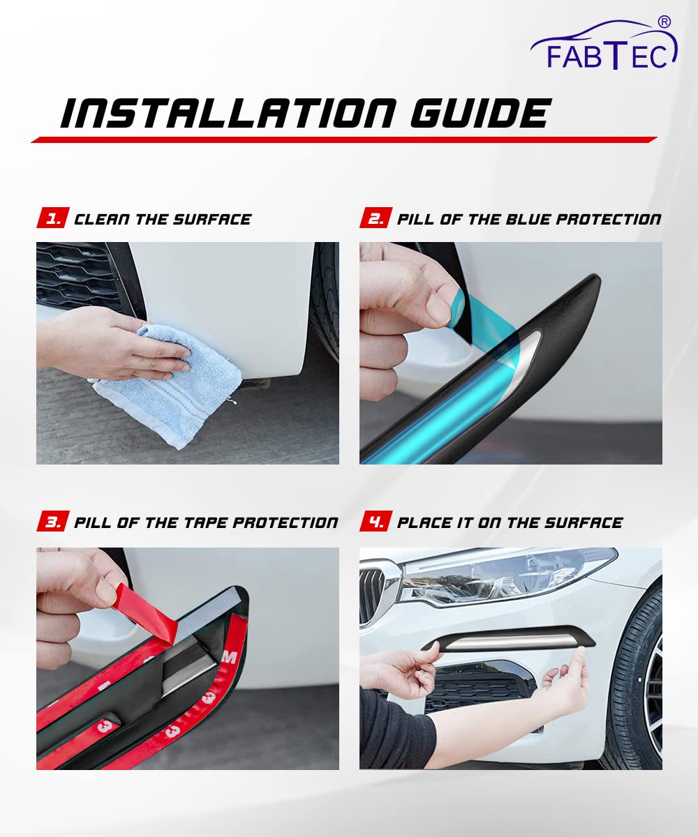 Fabtec Universal Car Bumper Protector Guard (Set of 4)… (20mm Single Chrome Bumper Protector) - View 2 of 3