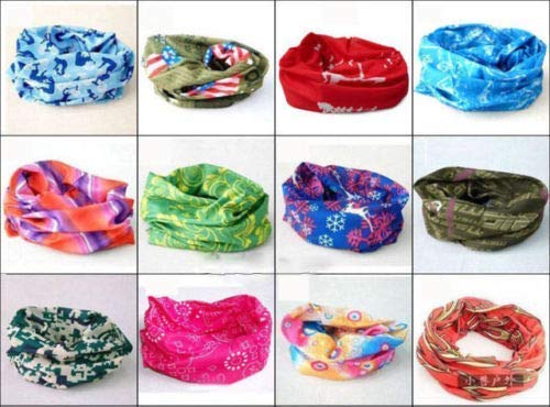 EVALUEMART® 6 pc Bandana Bikers Motorcycle Riding Neck Face Mask Protection Tube Head Bands (Color May Vary) - Related product