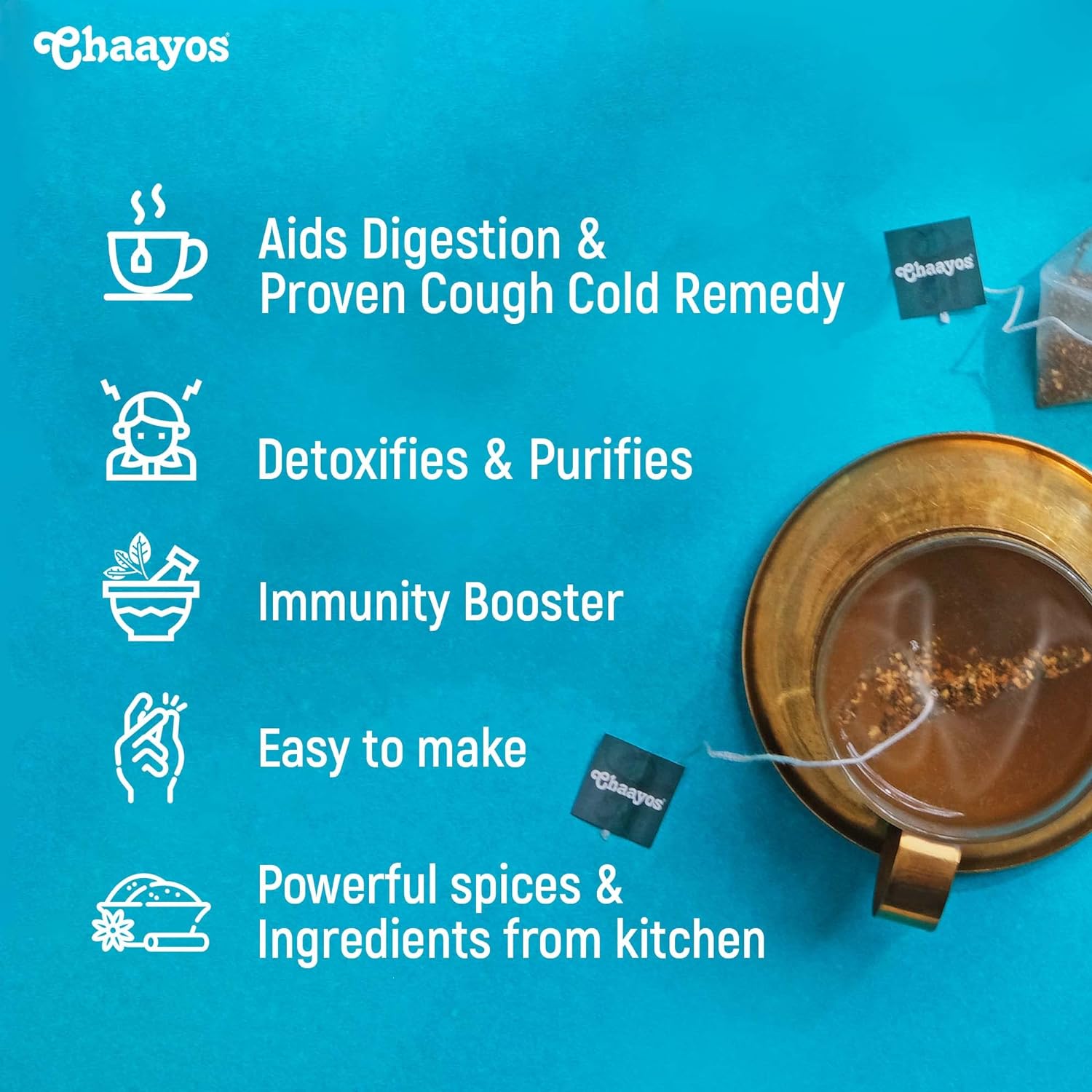 Chaayos Detox Desi Kahwa Green Tea (25 Pyramid Tea Bags)|Kashmiri Kahwa Tea,150 pounds - View 3 of 5