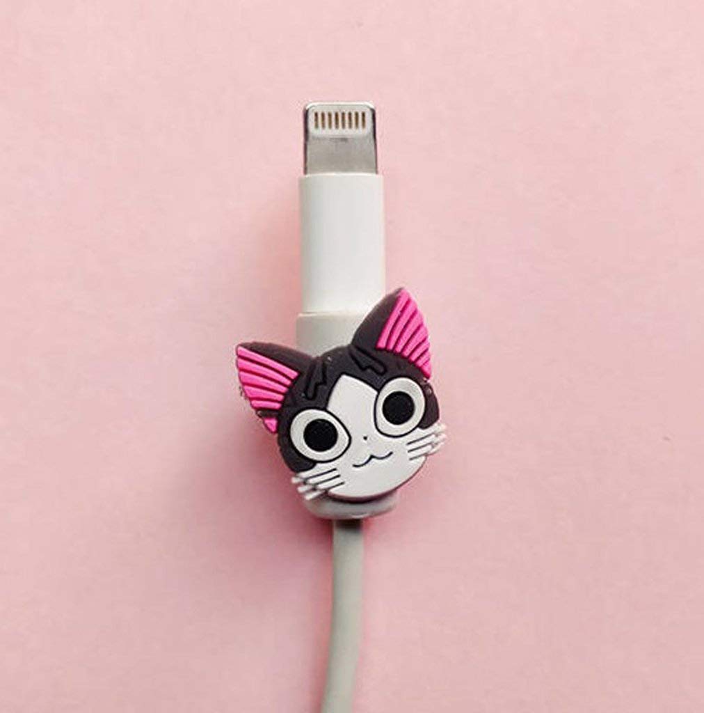 Rack Jack Wire Cable Protector for Charging Cables or Earphones Protection from Tear and Breakage Safe Cover - Kitty - Pink - Related product