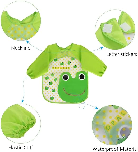 TALITARE Long Sleeve Baby Bibs for, 6-36 Months, Pack of 4 - View 3 of 4