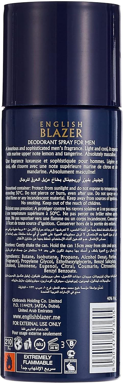 English Blazer Original Body Spray for Men, 150 ml - View 2 of 3