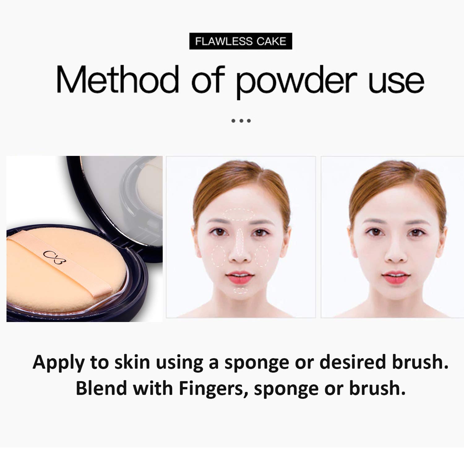 CVB C25 Perfect Pressed Powder for Long Lasting Effect, Weightless Stay Compact Powder for Makeup Base, Enhances Skin Tone, Blurs Imperfections (02, Soft Ivory, 12g) - View 4 of 4