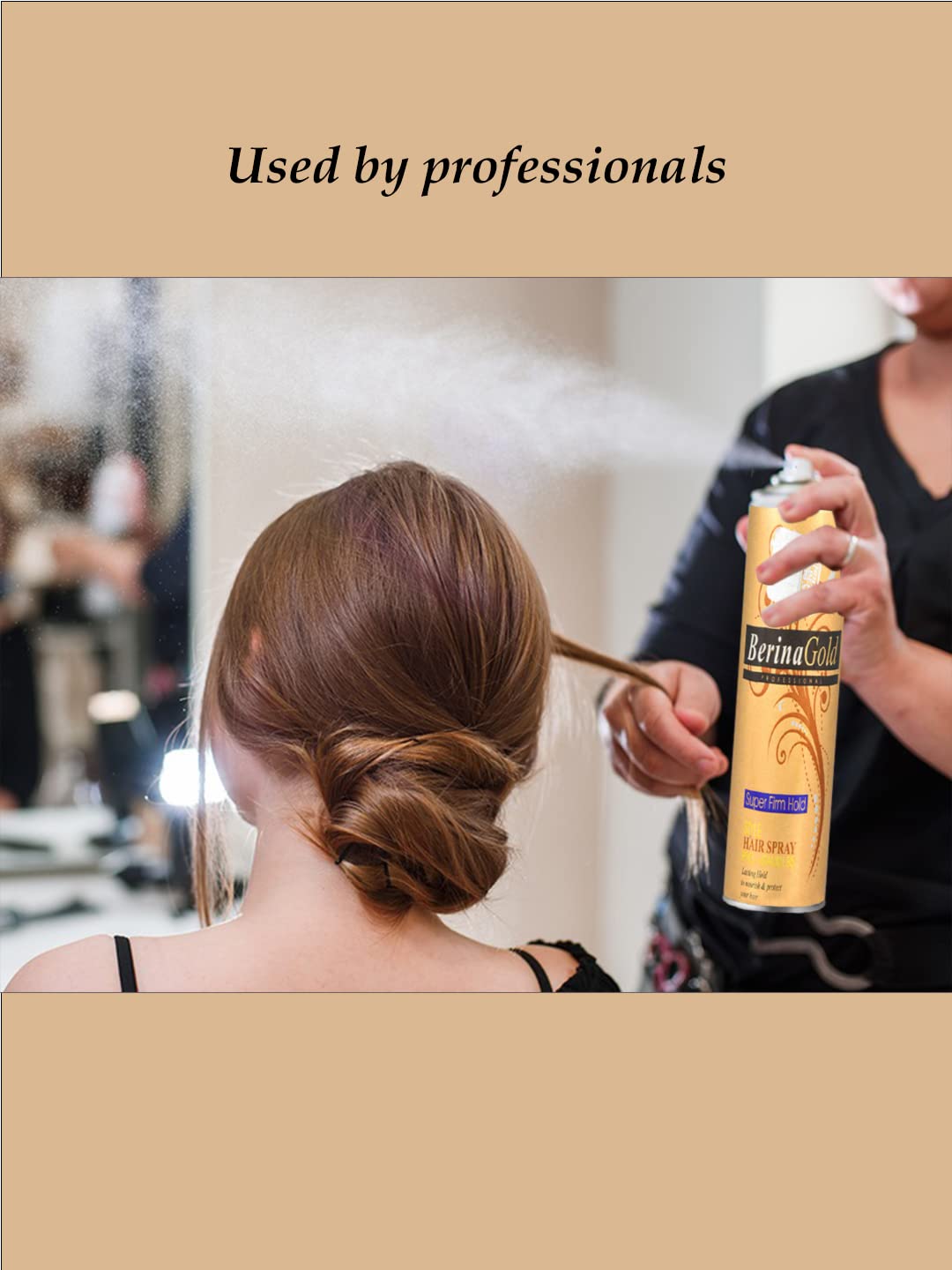 Berina Hair Spray Super Firm Hold Gold Professional Salon Styling Spray 250ml Hair Setting Spray for Men and Women (Pack of 1) - View 2 of 4
