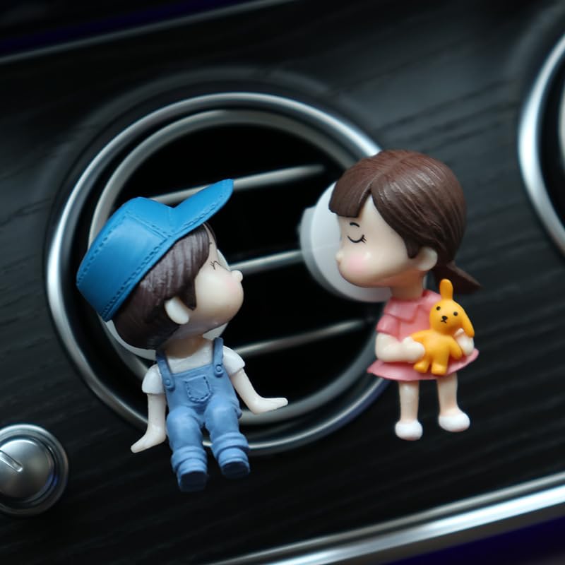 Epsilon Cute Love Couple Car Dashboard Accessories Small Couple Toys Showpiece for Auto Interior Unique Car Interior Decoration Charming Desk Ornament Ideal Gift for Car - View 2 of 3