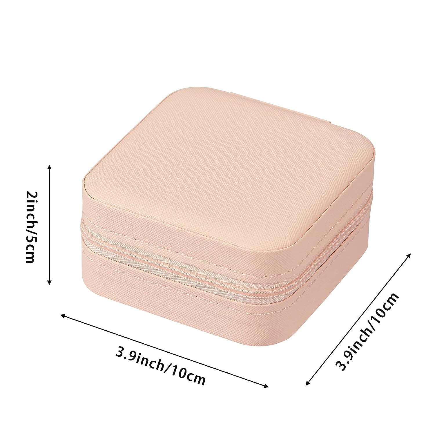 LETURE Pu Leather Small Jewelry Box, Travel Portable Jewelry Case For Ring, Pendant, Earring, Necklace, Bracelet Organizer Storage Holder Boxes (Pink) - View 3 of 4
