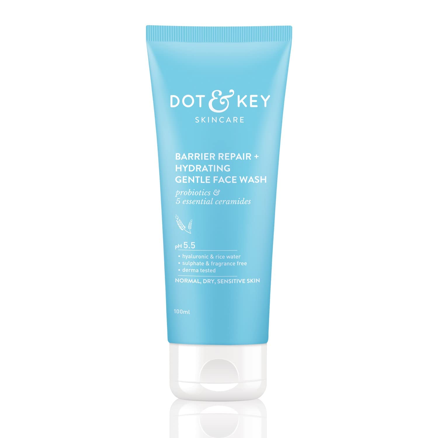 Dot & Key Barrier Repair + Hydrating Gentle Face Wash With Probiotic & 5 essential ceremides | Face Wash for Dry , Normal &  Sensitive Skin | Gently Cleanses Skin from Dirt & Oil for Unisex, 100ml - Shop at Colombo Mall