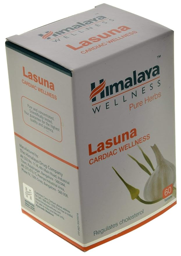 Himalaya Pure Herbs Lasuna Cardiac Wellness Garlic Regulates Cholesterol (60 Tablets) - View 2 of 7