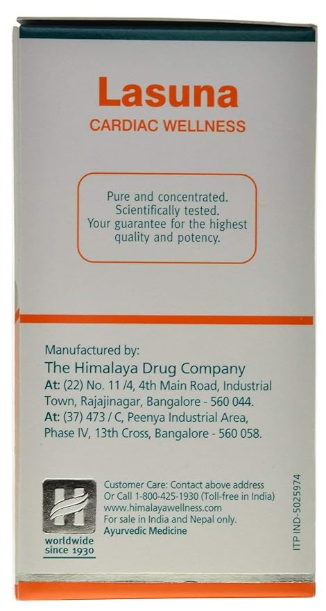 Himalaya Pure Herbs Lasuna Cardiac Wellness Garlic Regulates Cholesterol (60 Tablets) - View 6 of 7