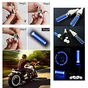 T9 TAGGEAR ALL Bike/Bicycle Tyre Led Light Rim Valve Cap Flashing With Motion Sensor Blue (Set Of 2 Pcs) for Car Motorcycles (Bike Led Lights) - View 3 of 4