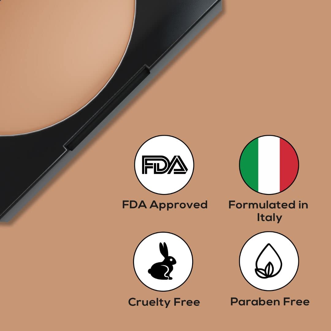 RENEE Face Base Compact Powder Walnut Beige 9gm| Enriched with Hyaluronic Acid &amp; Vitamin E| Long-lasting, Easy Blend, Matte Finish - View 3 of 3