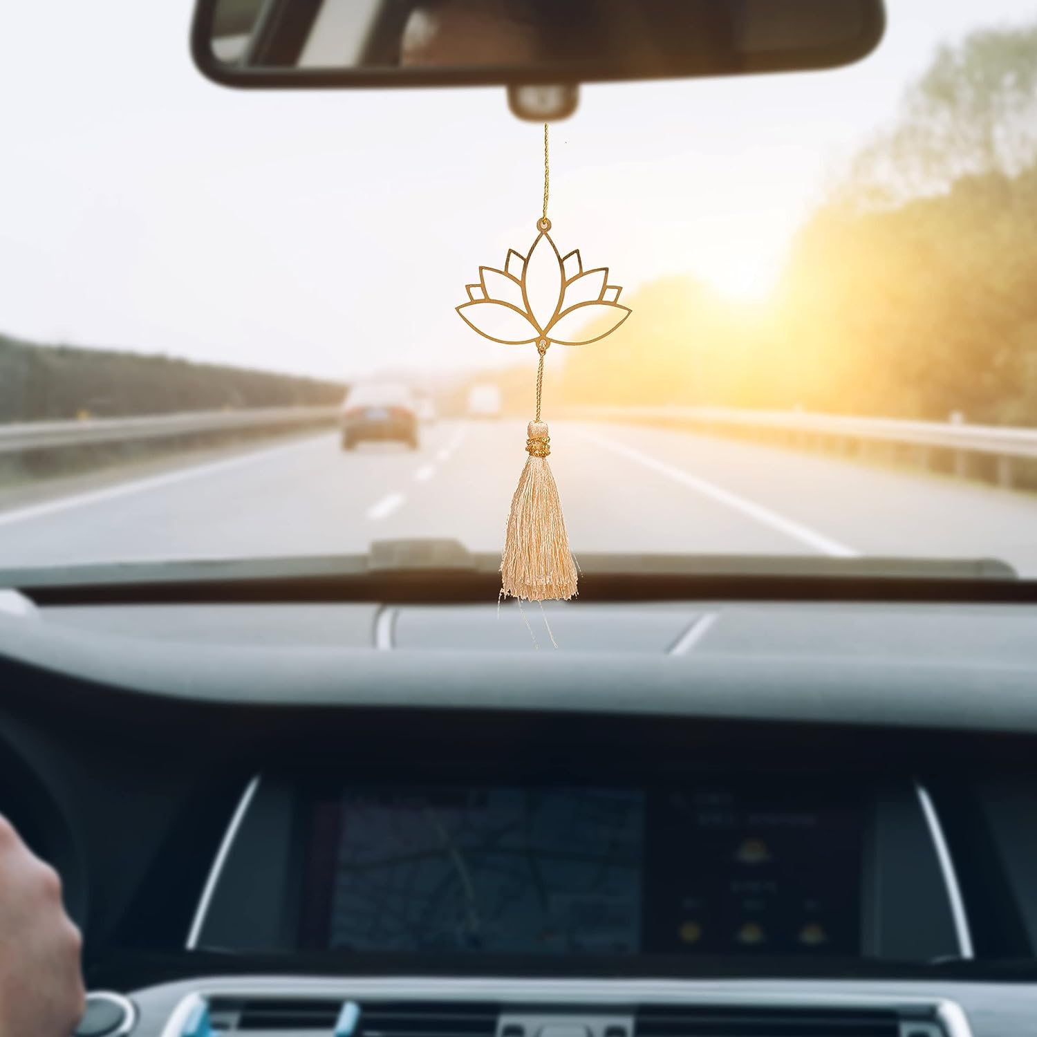 Car Hanging Accessories Best for Your Car Interior Decoration for Rear View Mirror Ornament Multipurpose Use Hanging, Gift, Home Décor (Yoga Lotus) - Related product