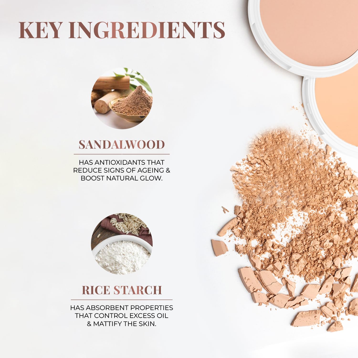 Just Herbs Oil Control Radiance Booster Age Defying Compact Powder for face Makeup 9g - View 3 of 3