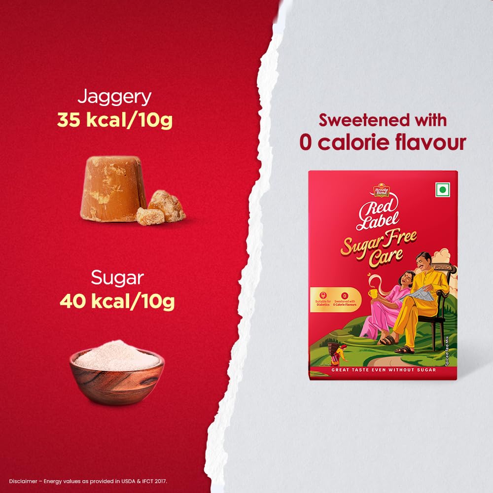 Red Label Sugar Free Care| Great Taste of Tea even without Sugar| Suitable for Diabetics |Sweetened with 0 calorie flavours | 250g - View 3 of 3