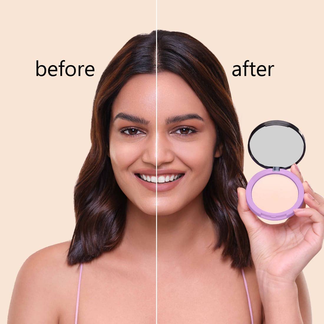Plum Legit Matte Talc-Free Compact With SPF15 | Lightweight | Even Coverage | 100% Vegan & Cruelty Free | Pinched Blush - 115P (Light, Cool Undertone) - View 3 of 3
