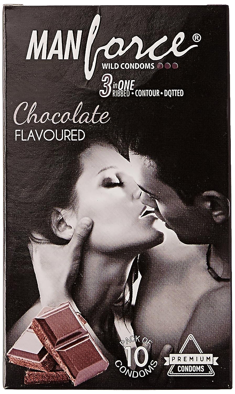 Manforce 3 in 1 Ribbed Contour Condom - 10 Pieces (Chocolate) - Shop at Colombo Mall