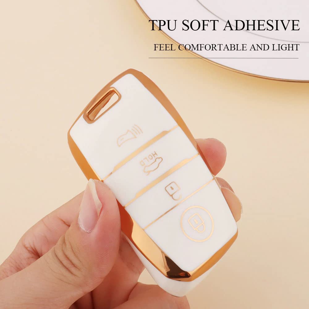 ECOM Universe Car Key Fob Protector TPU Smart Key Remote Case Covers Smart 1 (Cream) [ for Ki-a Sonet | Seltos | Carens | Carnival ] - Shop at Colombo Mall