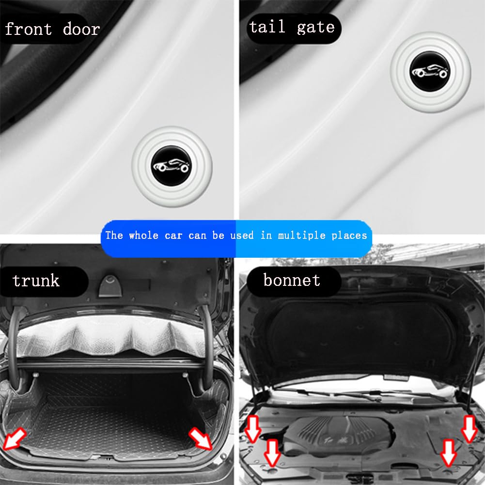 Gozaqe Car Door Shock Absorber,12 PCS,Car Door Shock Absorber Pads Protector Gasket Guard Silicone Sticker Accessories,Universal PVC car Shock Absorber - View 2 of 4