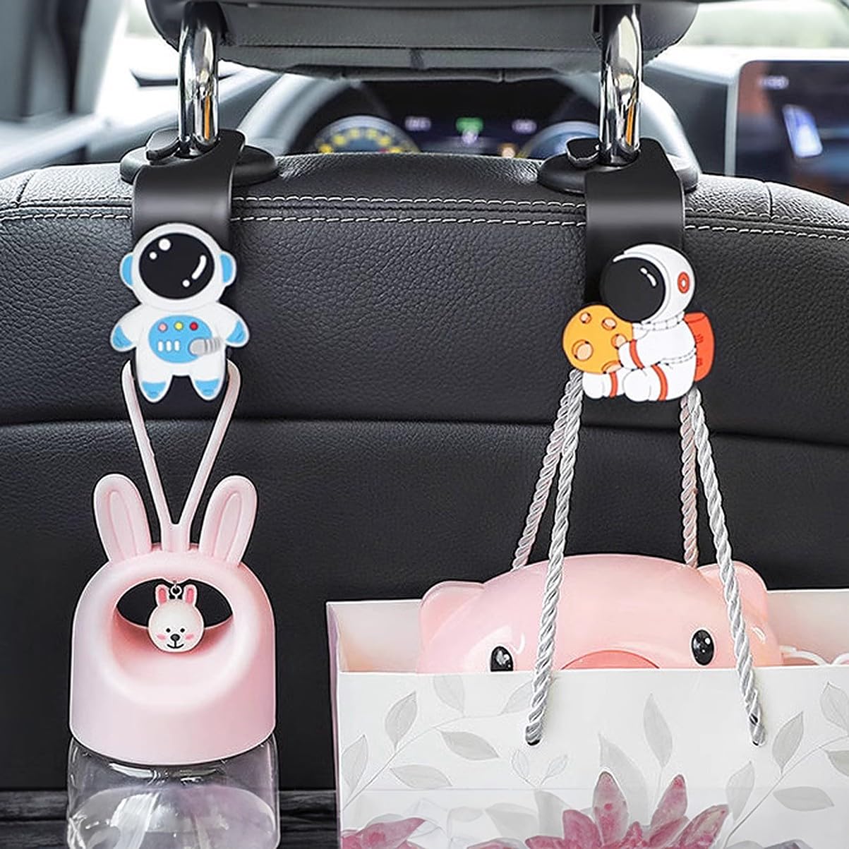 Car Backseat Headrest Hook/Hanger Universal Durable Organiser Space Saver for Handbag, Wallets, Keys, Grocery Bags (Astronauts, Pack of 2) - Shop at Colombo Mall