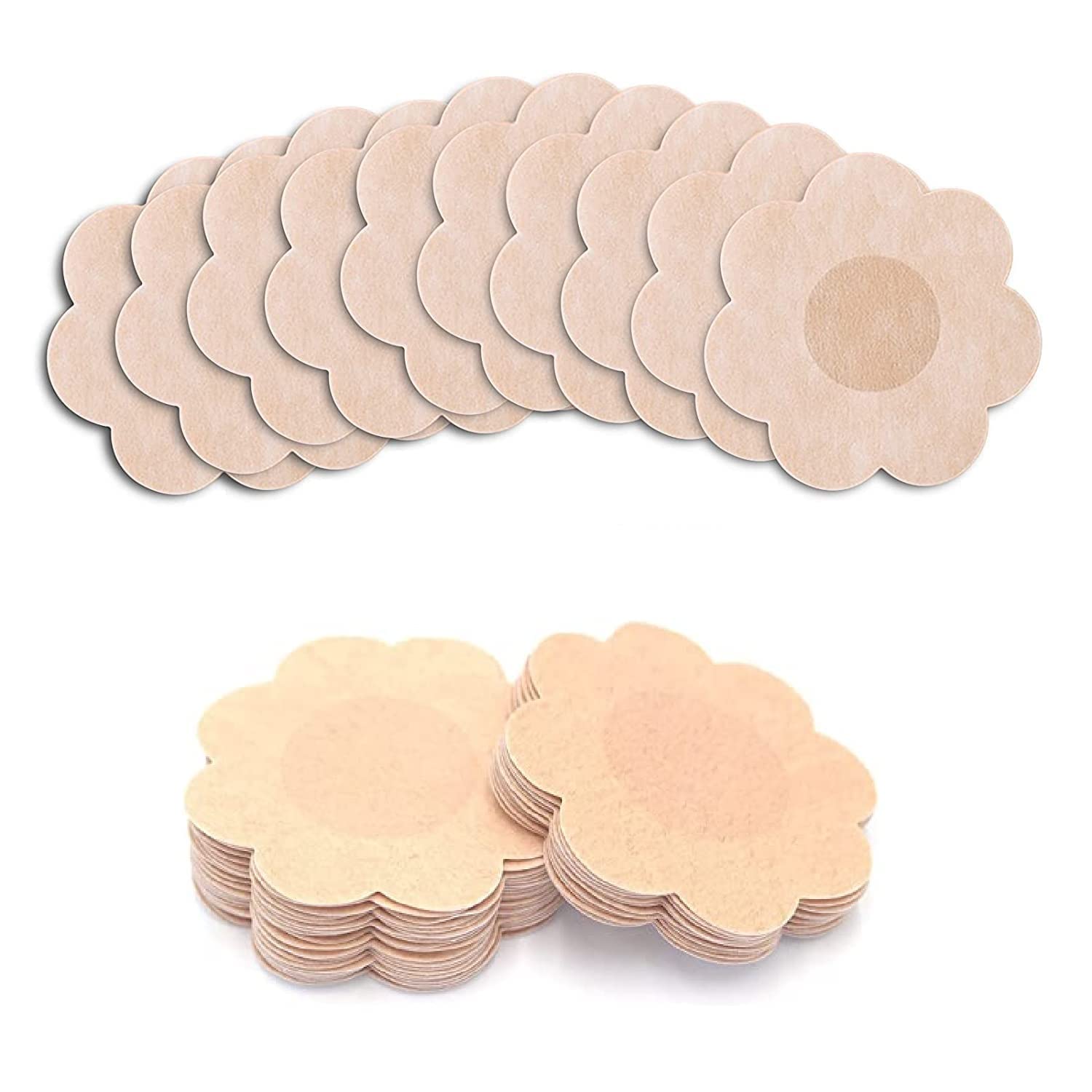 Women's Cotton Ultra-thin Disposable Nipple Pasties Cover/self Adhesive Sticker Flower Shape Peel and Stick Bra Pad Patches Petals (beige, Free Size) - Pack of 10 Pair (Nipple Cover) - Shop at Colombo Mall
