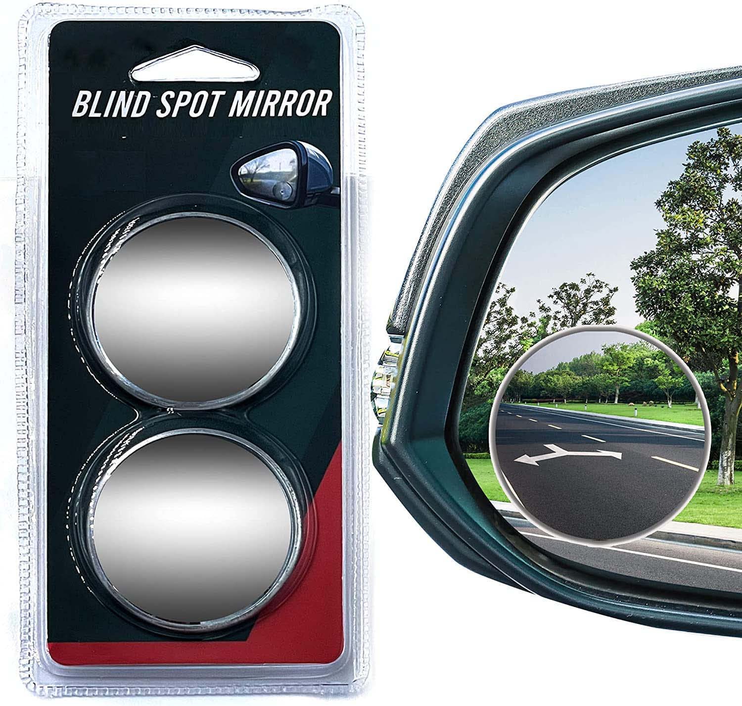 Car Accessories Pack of 2 Blind Spot Car Mirrors, 2 Inch Round HD Glass Convex Rear View Wide Angle Side Mirror Blindspot with Self Adhesive Back for Universal Vehicles - Shop at Colombo Mall