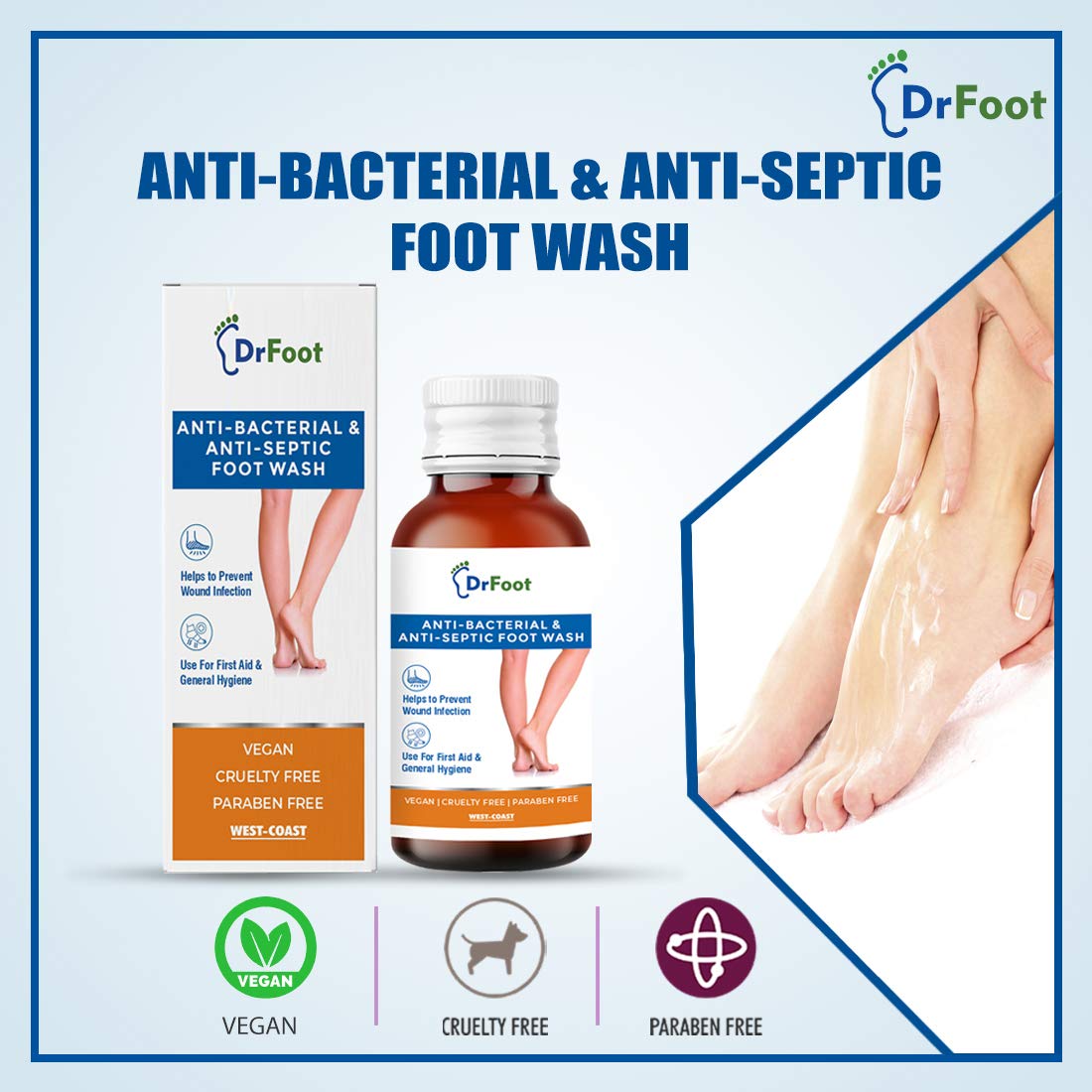 Dr Foot Antiseptic Antibacterial Foot Wash - 100ml - View 2 of 4