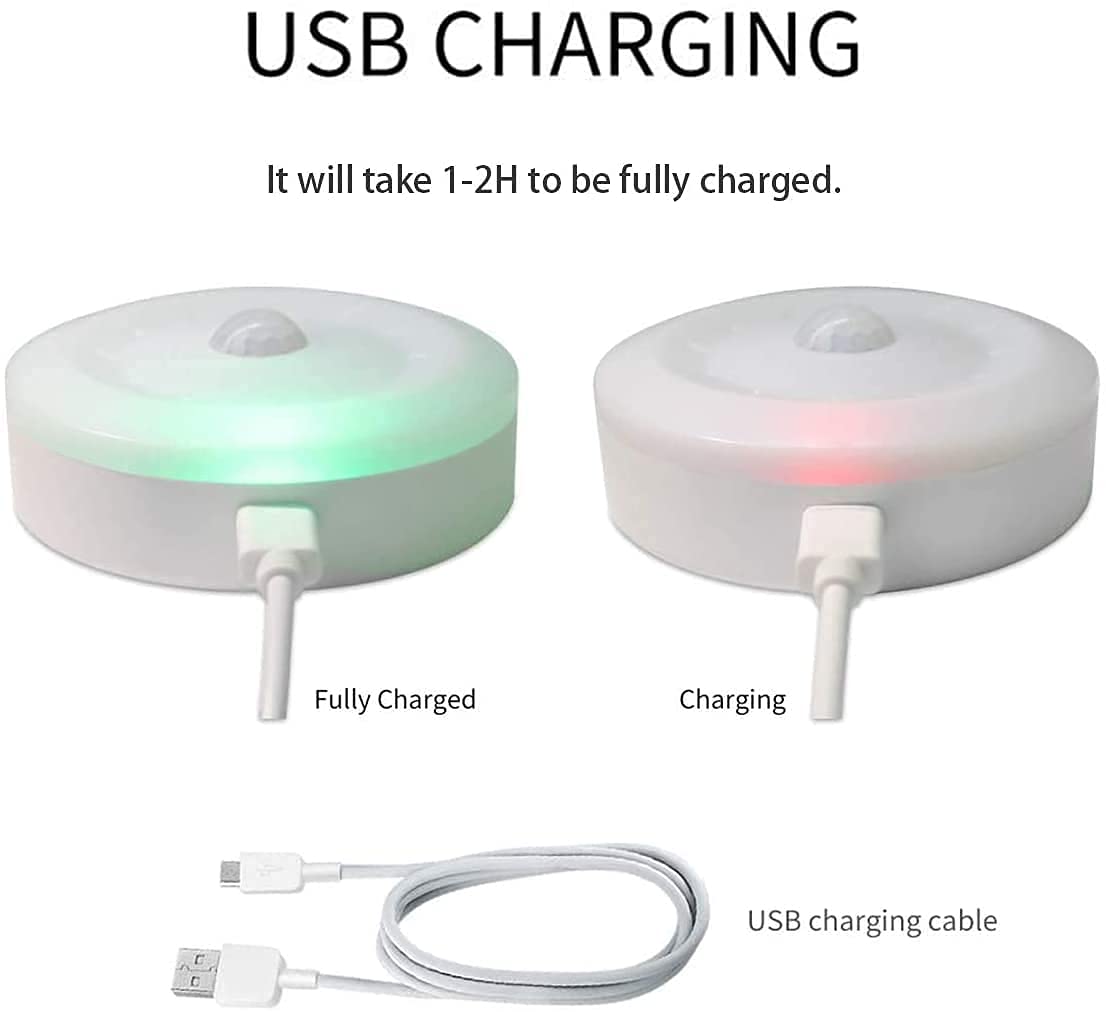 Decorcrafts Led USB Rechargeable Lamp Motion Sensor Light Sensing Battery Powered Nightlight Wall Light for Entrance Hallway Basement Bathroom Cabinet Closet Pack of One(Plastic) - View 2 of 4