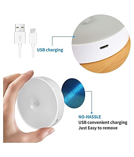 Decorcrafts Led USB Rechargeable Lamp Motion Sensor Light Sensing Battery Powered Nightlight Wall Light for Entrance Hallway Basement Bathroom Cabinet Closet Pack of One(Plastic) - View 3 of 4