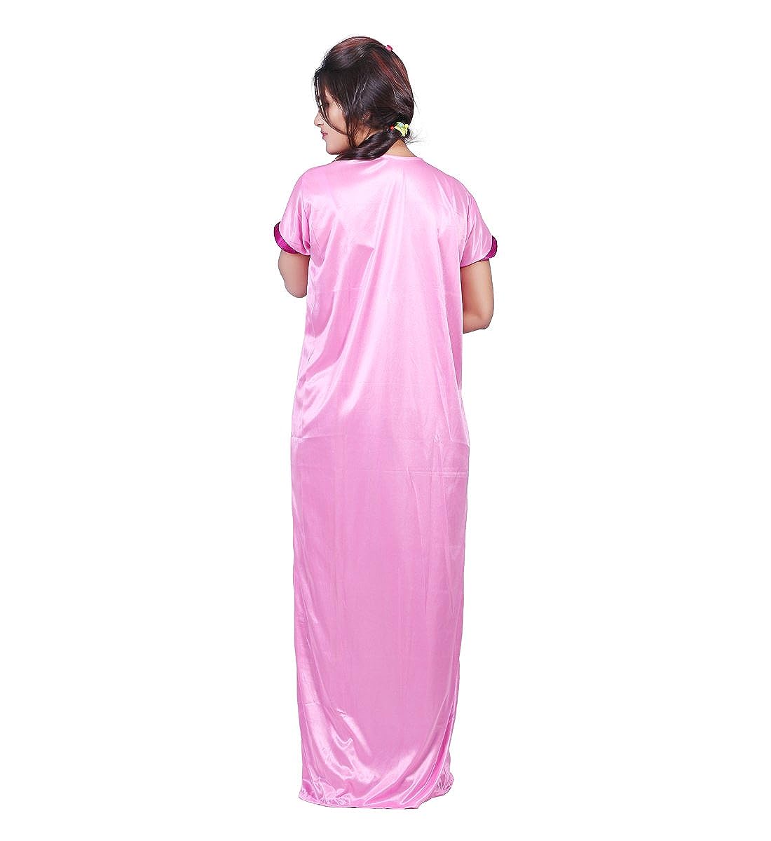 TRUNDZ Women's Satin Solid Maxi Nighty - View 3 of 3