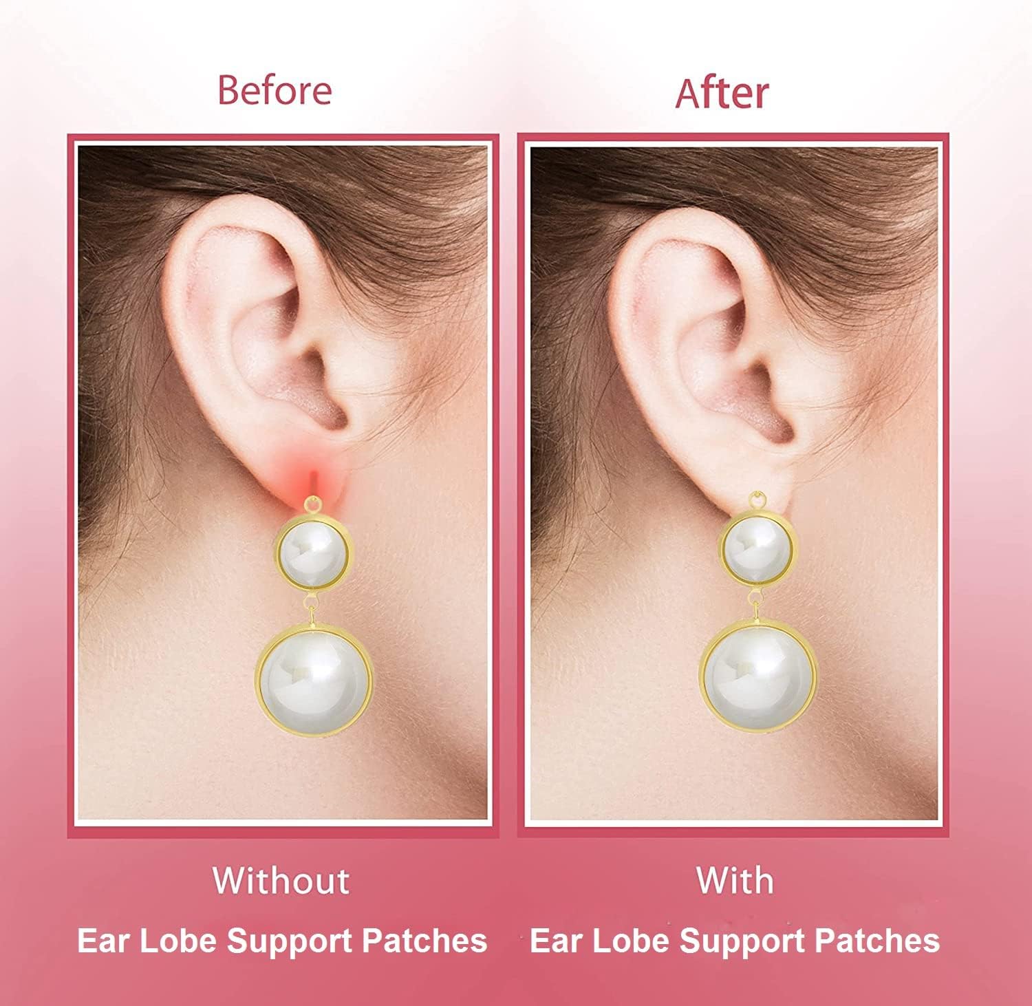 SNMMIFER Ear Lobe Tape/Invisible Ear Lobe Support Patch for Heavy Earrings Invisible Waterproof Stickers for Heavy Earrings Earring Lift Patches for Long Time Wearing Earrings Protect Healthy (10) - View 4 of 5