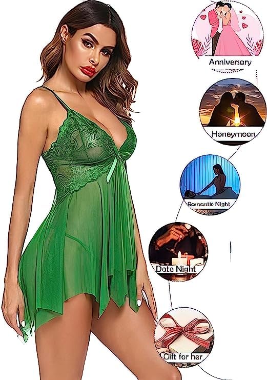 Women's Lace Floral Mini Nighty - View 2 of 4