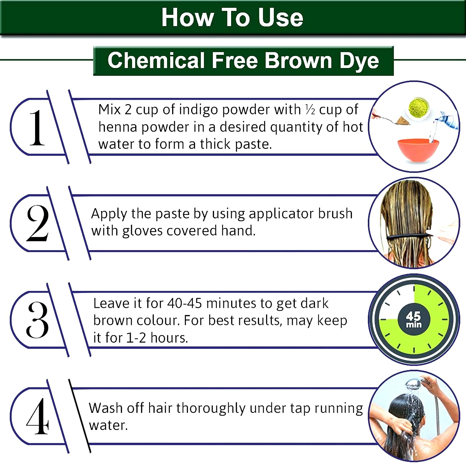 Florecer Indigo Powder Organic For Hair + Florecer Henna Powder For Hair | Mehandi | Henna and Indigo Powder Combo | Hair Colour | Men And Women- Each 100 Grams - View 2 of 4