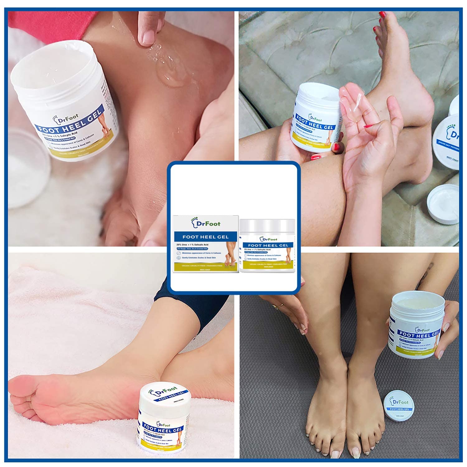 Dr Foot, Foot Heel Gel 20% Urea and 1% Salicylic Acid Moisturizes Callus Cracked Rough Dry Dead Skin and Corns Softens Thick Painful Nails - 100gm - View 4 of 5