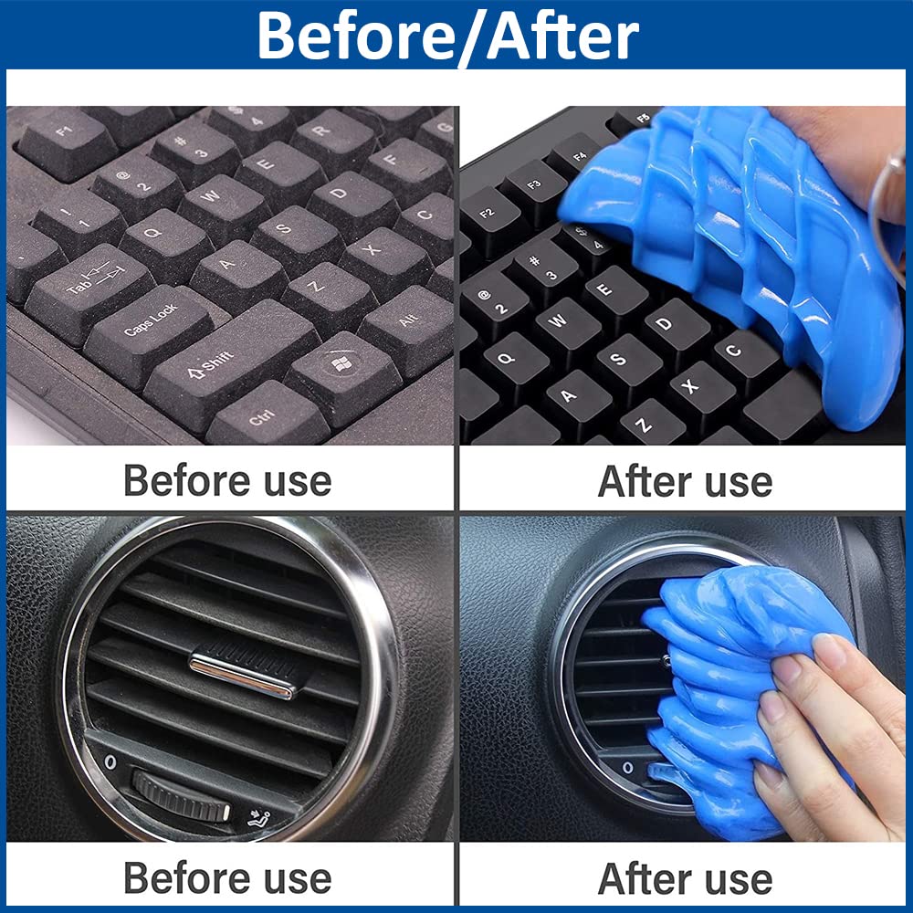 Multipurpose Car AC Vent Interior Dust Cleaning Gel Jelly Detailing Putty Cleaner Kit Universal Car Interior, Keyboard, PC, Laptop, Electronic Gadget Cleaning Kit (Pack of 1-100gm) - View 3 of 4