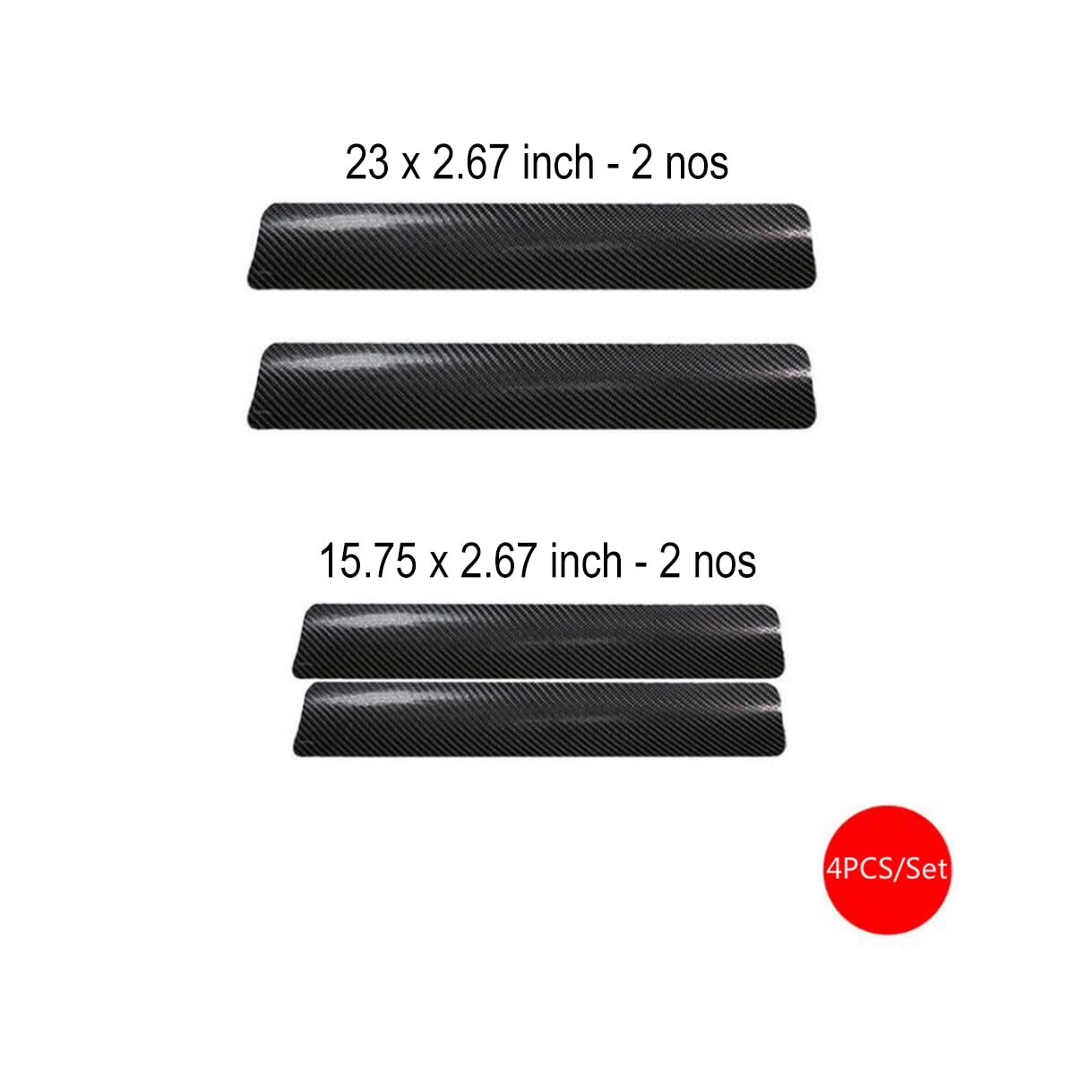 ISEE 360® 4 PCS Anti-Scratch Door Sill Car Stickers Compatible for Wagonr Car Exterior Sill Guard Protector Carbon Fiber and Vinyl Sticker - View 3 of 4